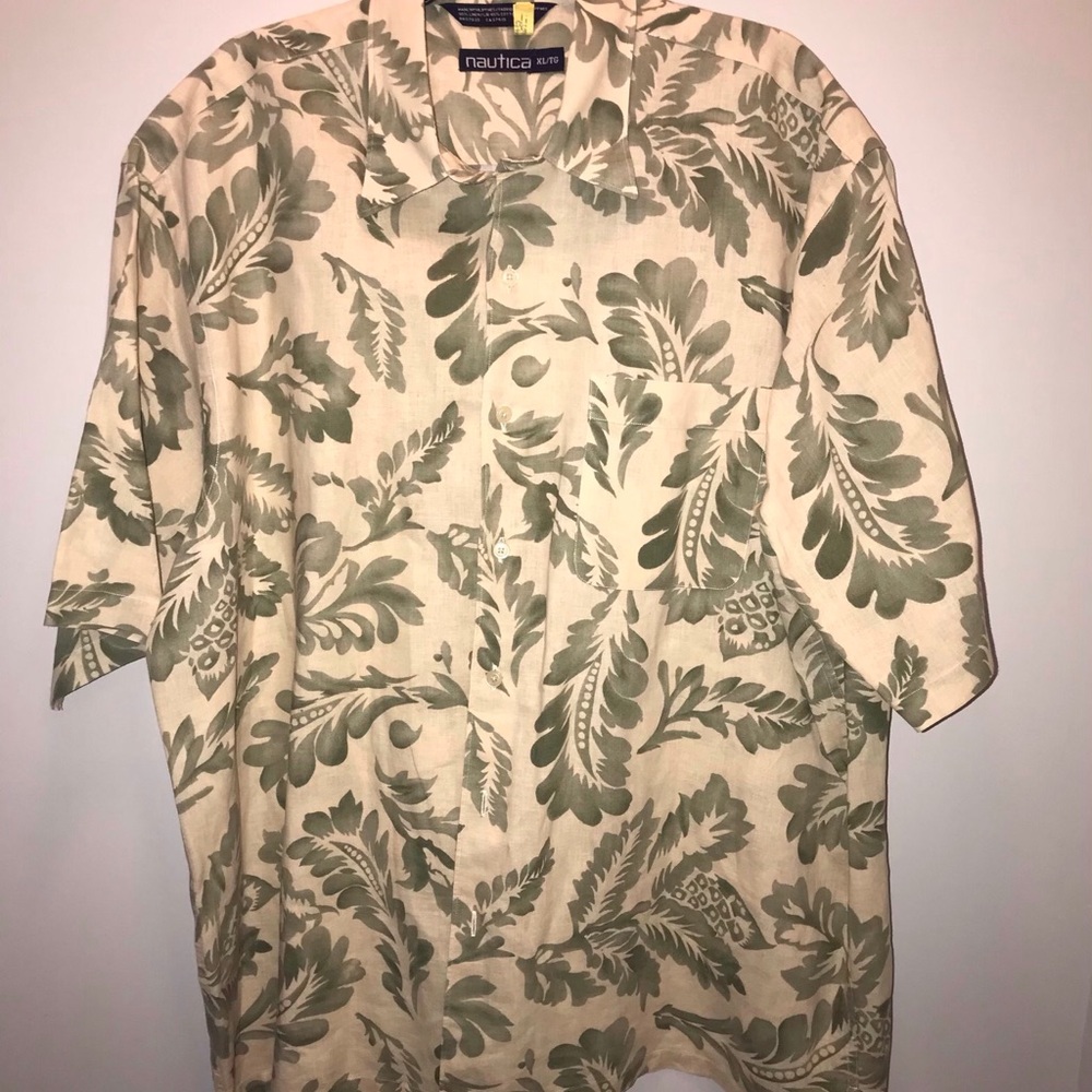 Nautica Linen Cotton Hawaiian Shirt